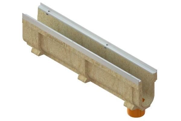 Лоток водоотводный полимербетонный CompoMax Drive DN100 h260 под решетки кл. C250, D400, рис. 2