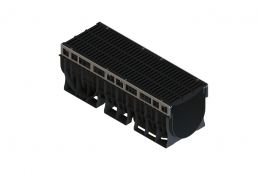 Лоток пластиковый PolyMax Drive DN300 H360 с щелевой чугунной решеткой D400 (к-т)1