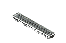 Лоток водоотводный PolyMax Drive DN100 h80 пластиковый с решеткой ячеистой ОС кл.А (комплект)1