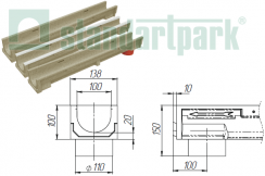 Лоток полимербетонный DN 100 H 100 Лоток полимербетонный DN 100 H 100