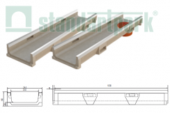 Лоток полимербетонный DN 200 H 100