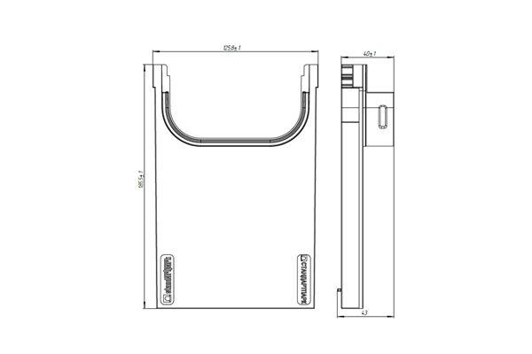 Переходник PolyMax пластиковый для лотков водоотводных пластиковых 8010-М/8080-М, рис. 2