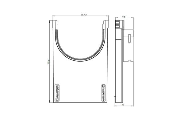 Переходник PolyMax пластиковый для лотков водоотводных пластиковых 8020-М/8080-М, рис. 2