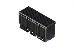 Лоток пластиковый PolyMax Drive DN300 H510 с щелевой чугунной решеткой D400 (к-т)1