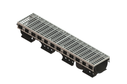 Лоток водоотводный пластиковый PolyMax Drive DN150 h150 с решеткой ячеистой ОС кл.А15 (к-т)1