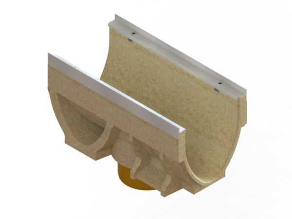 Лоток водоотводный CompoMax Drive полимербетонный V-образный DN200 H260 кл.Е полуметровый, рис. 2