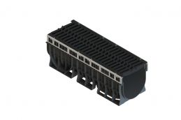 Лоток пластиковый PolyMax Drive DN300 H360 с чугунной решеткой "шина" E600 (к-т)1