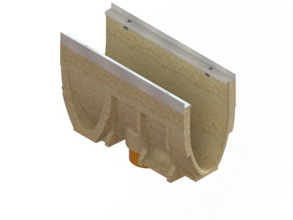 Лотки водоотводные полимербетонные CompoMax Drive DN150 с внутренним уклоном h260-h320 полуметровые под решетки кл.E, рис. 2