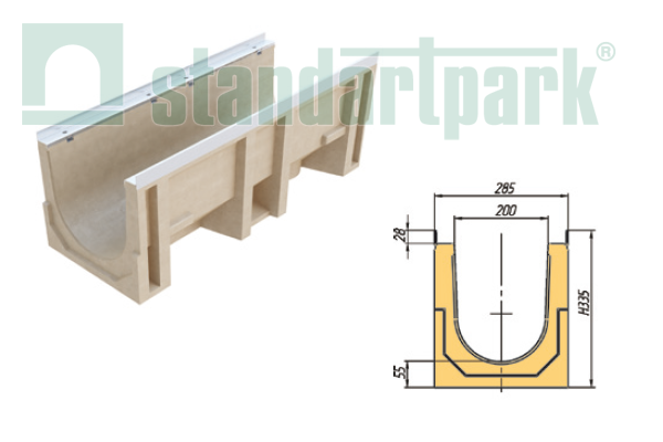 Лоток полимербетонный Compomax ® DN 200 H 335