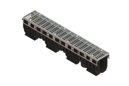 Лоток водоотводный PolyMax Drive DN100 h200 пластиковый с решеткой ячеистой ОС кл.А (комплект)1