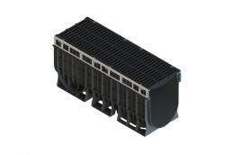 Лоток пластиковый PolyMax Drive DN300 H460 с щелевой чугунной решеткой D400 (к-т)1