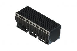 Лоток пластиковый PolyMax Drive DN300 H360 с щелевой чугунной решеткой C250 (к-т)1