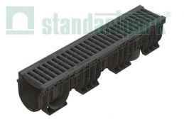 Купить Лоток водоотводный пластиковый PolyMax Basic DN150 h217 с решеткой пластиковой ячеистой кл. А15 (комплект) по выгодной цене Лоток водоотводный пластиковый PolyMax Basic DN150 h217 с решеткой пластиковой ячеистой кл. А15 (комплект) - Стандартпарк, рис. 1
