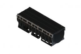 Лоток пластиковый PolyMax Drive DN300 H310 с щелевой чугунной решеткой D400 (к-т)1