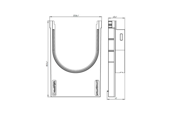 Купить Переходник PolyMax пластиковый для лотков водоотводных пластиковых 8000-М/8080-М по выгодной цене Переходник PolyMax пластиковый для лотков водоотводных пластиковых 8000-М/8080-М, рис. 2
