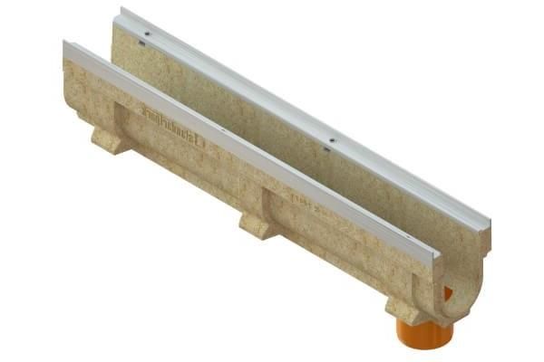 Лоток водоотводный полимербетонный CompoMax Drive DN100 h210 под решетки кл. C250, D400, рис. 2