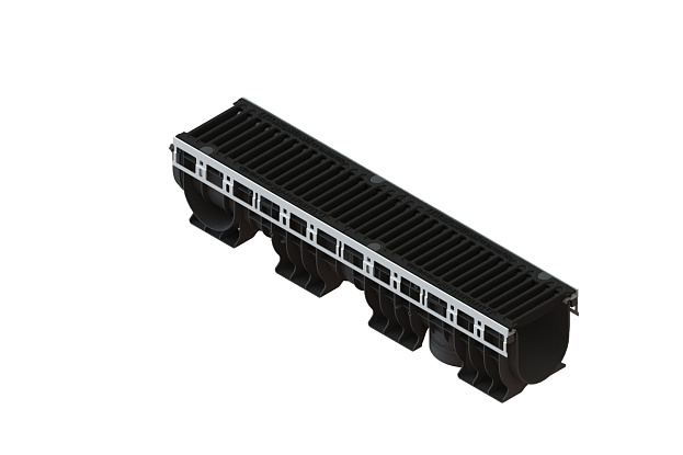 Лоток водоотводный пластиковый PolyMax Drive DN150 h216 с решеткой щелевой чугунной ВЧ кл.С250 (к-т), рис. 2