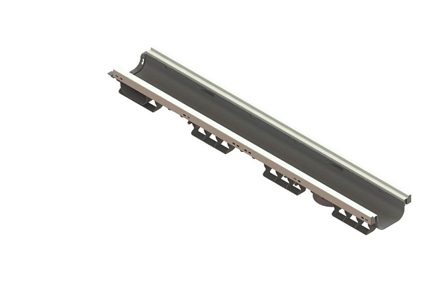 Лоток водоотводный пластиковый PolyMax Basic DN100 H80 усиленный 8017-М - Standartparkчспмчв, рис. 1