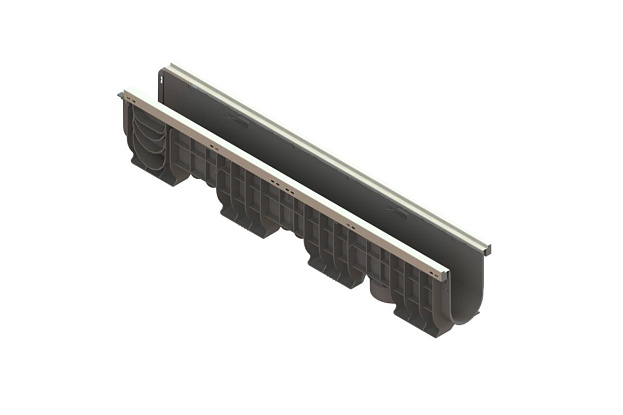 Лоток водоотводный пластиковый PolyMax Basic DN100 H200 усиленный 8047-М - Standartparkчспмчв, рис. 1