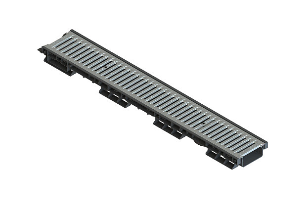 Решетка водоприемная Basic DN100 оцинкованная сталь штампованная щелевая кл. А15, рис. 2