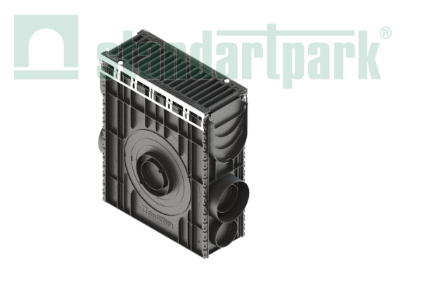 Пескоуловитель сборный DN150 пластиковый PolyMax Drive с решеткой чугунной щель кл.C (к-т) 082800733 - Стандартпарк, рис. 1