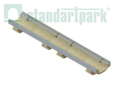 Лоток водоотводный полимербетонный мелкосидящий CompoMax Drive DN100 кл. D400, E600 h80, рис. 1