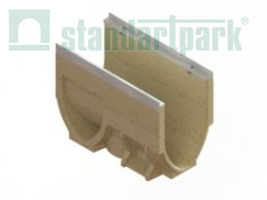 Лотки водоотводные полимербетонные CompoMax Drive DN200 с внутренним уклоном h215-410 полуметровые под решетки кл.Е1