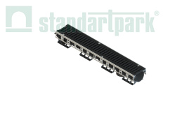 Лоток водоотводный  PolyMax Drive DN100 h136 пластиковый с решеткой щелевой чугунной ВЧ кл.D (комплект), рис. 1