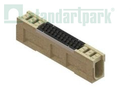 Блок монолитный водоотводный CompoMax полимербетонный ревизионный к ПУ с решеткой "шина" чугунной ВЧ DN100 h26 кл.Е (комплект) 0709058 - Стандартпарк1