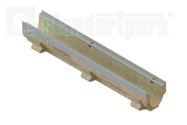 Лоток водоотводный полимербетонный CompoMax Drive DN100 h160 - Стандартпарк, рис. 1