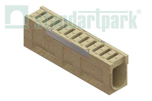 Блок монолитный водоотводный CompoMax полимербетонный ревизионный к ПУ с решеткой полимербетонной DN150 h31 кл.D (комплект) - Standartparkчспмчв, рис. 1