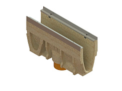 Лотки водоотводные полимербетонные CompoMax DN100 с внутренним уклоном h210-h260 полуметровые, рис. 2