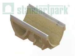 Лоток водоотводный CompoMax Drive полимербетонный V-образный DN200 H210 кл.Е полуметровый1