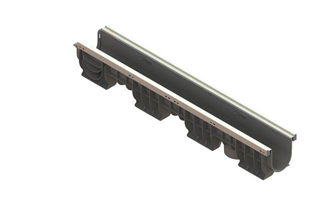 Лоток водоотводный пластиковый PolyMax Basic DN100 H155 усиленный 8007-М - Standartparkчспмчв, рис. 1