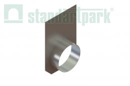 Заглушка стальная оцинкованная с водоотводом DN200 для лотка водоотводного бетонного 4509 - Стандартпарк1