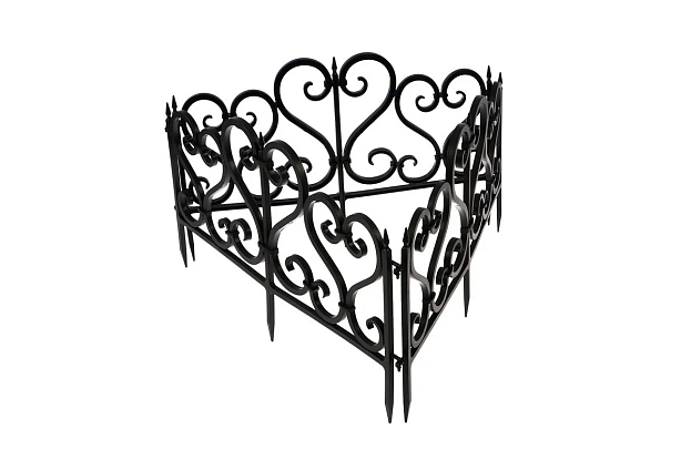 Садовое ограждение «Ажурное» (цвет черный), рис. 2