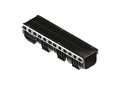 Лоток водоотводный пластиковый PolyMax Drive DN200 h217 с решеткой щелевой чугунной ВЧ кл.С250 (к-т), рис. 2