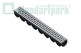 Купить Лоток водоотводный S’park 3 ЛВ пластиковый DN100 h100 с решеткой щелевой стальной оцинкованной (комплект) 10.14.10-ПП-ОС по выгодной цене Лоток водоотводный S’park 3 ЛВ пластиковый DN100 h100 с решеткой щелевой стальной оцинкованной (комплект) 10.14.10-ПП-ОС - Стандартпарк1