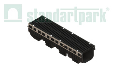 Лоток водоотводный пластиковый PolyMax Drive DN200 h217 с решеткой щелевой чугунной ВЧ кл.D400 (к-т), рис. 1