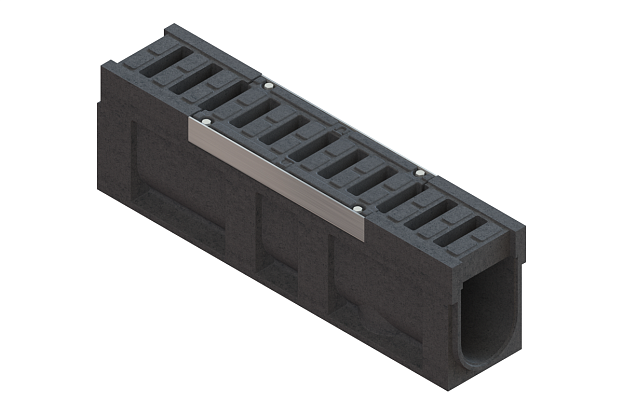 Блок монолитный водоотводный CompoMax полимербетонный ревизионный с решеткой полимербетонной DN150 h31 кл.E (комплект), рис. 3