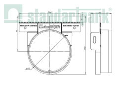 Заглушка с выпуском пластиковая для лотков водоотводных пластиковых 8000-М/80001-М - Стандартпарк, рис. 2