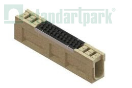 Блок монолитный водоотводный CompoMax полимербетонный ревизионный с решеткой "шина" чугунной ВЧ DN100 h26 кл.Е (комплект) 0709057 - Стандартпарк1