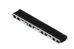 Лоток водоотводный PolyMax Drive DN100 h76 пластиковый с решеткой щелевой чугунной ВЧ кл. D (комплект)