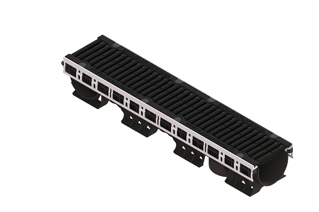 Лоток водоотводный пластиковый PolyMax Drive DN150 h166 с решеткой щелевой чугунной ВЧ кл.D400 (к-т), рис. 2