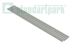 Решетка водоприемная Basic DN100 нержавеющая сталь штампованная щелевая кл. А15 - Стандартпарк1