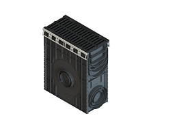 Пескоуловитель PolyMax Drive DN200 h616 пластиковый с решеткой щелевой чугунной кл.D400 (к-т), рис. 2