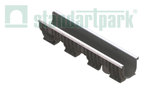 Лоток водоотводный пластиковый PolyMax Basic DN150 h200 усиленный - Standartparkчспмчв, рис. 1