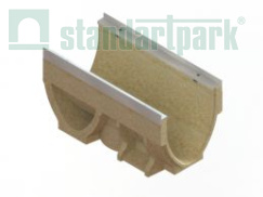 Лоток водоотводный CompoMax Drive полимербетонный V-образный DN200 H260 кл.Е полуметровый, рис. 1