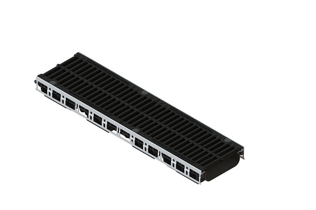 Лоток водоотводный пластиковый PolyMax Drive DN200 h98 с решеткой щелевой чугунной ВЧ кл.С250 (к-т), рис. 2