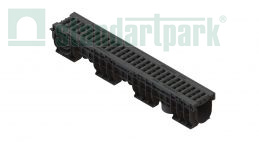 Лоток водоотводный PolyMax Basic пластиковый с решеткой ячеистой пластиковой кл. A (к-т) 08000811-М - Стандартпарк1